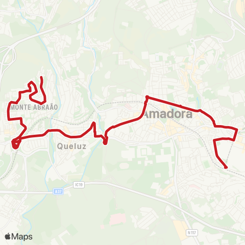 Carris Metropolitana Monte Abraão - Reboleira (Metro) map