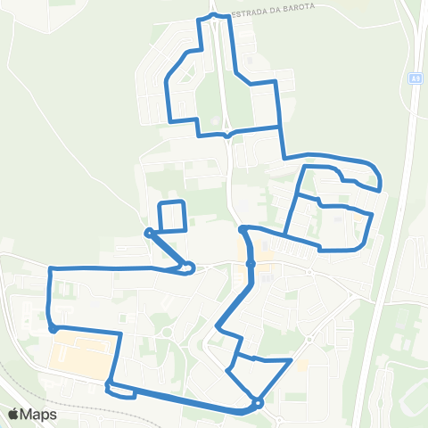 Carris Metropolitana Massamá-Barcarena (Estação Norte) via Quinta Das Flores | Circular map