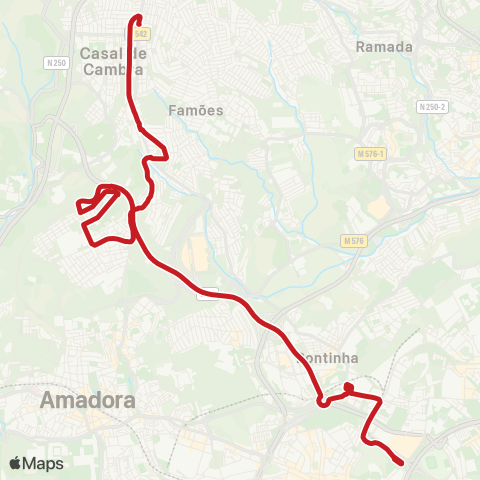 Carris Metropolitana Casal De Cambra - Colégio Militar (Metro) map