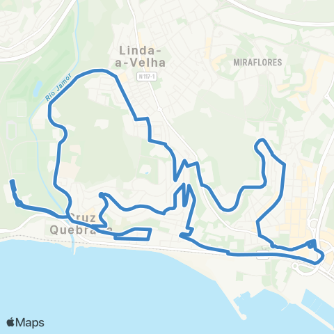 Carris Metropolitana Algés (Estação) via Cruz Quebrada E Linda-A-Velha | Circular map