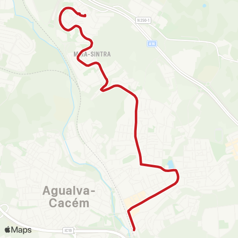 Carris Metropolitana Agualva-Cacém (Estação) - Mira Sintra (Mercado) via Av Bomb Vol map