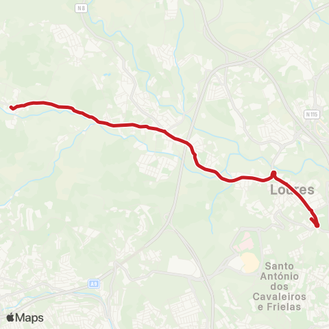 Carris Metropolitana A-Dos-Cãos - Loures (Centro Saude) map