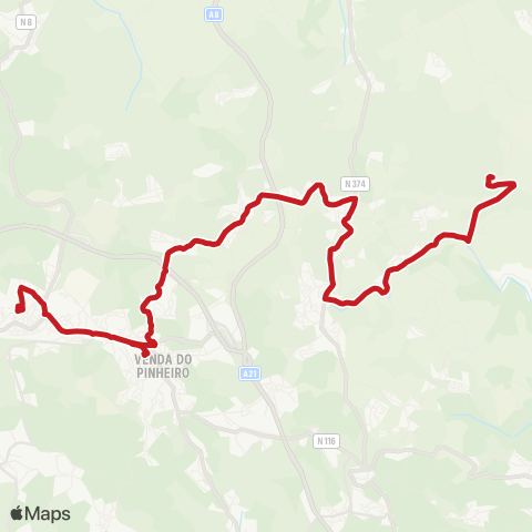 Carris Metropolitana Cachoeira - Malveira map