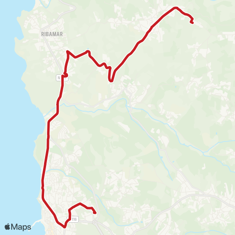 Carris Metropolitana Lagoa (Colégio Miramar) - Ericeira (Terminal) map