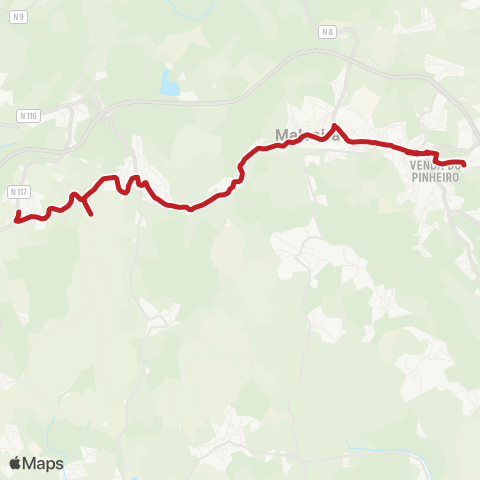 Carris Metropolitana Igreja Nova - Venda Do Pinheiro (Nucleo Empresarial Sul) map