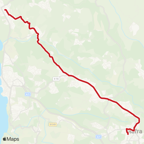 Carris Metropolitana Mafra (Terminal) - Ribamar map