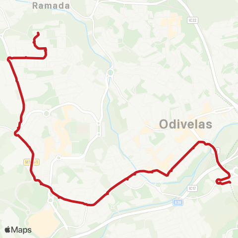 Carris Metropolitana Arroja - Senhor Roubado (Metro) map