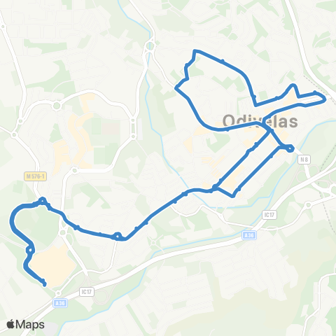 Carris Metropolitana Odivelas (Centro Comercial) | Circular map