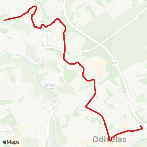 Carris Metropolitana Odivelas (Metro) - Ramada (Bons Dias) map