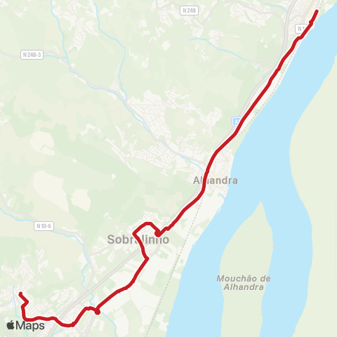 Carris Metropolitana Arcena - Vila Franca De Xira map