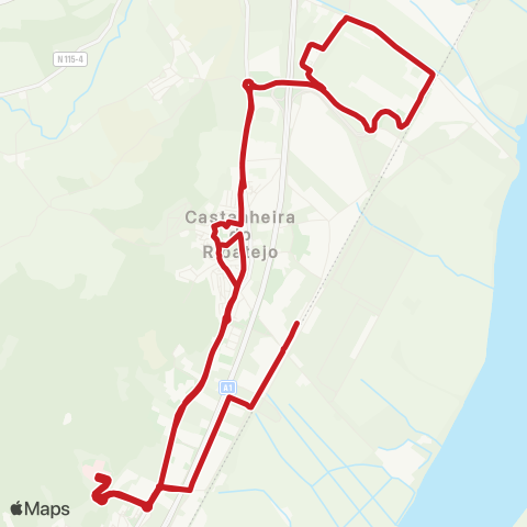 Carris Metropolitana Castanheira Do Ribatejo (Estação) | Circular via Hospital map