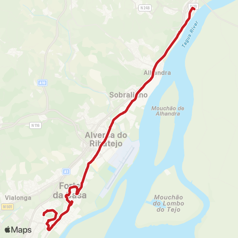 Carris Metropolitana Quinta Da Piedade - Vila Franca De Xira map