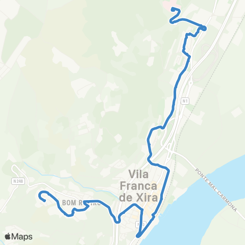 Carris Metropolitana Torre De Cima E Capelas - Vila Franca De Xira (Hospital) map