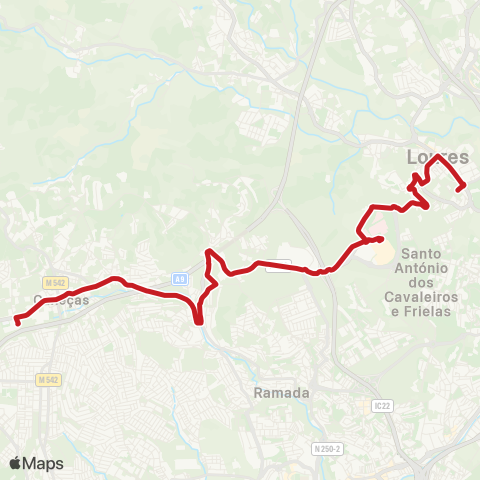 Carris Metropolitana Caneças (Escola Secundária) - Loures map