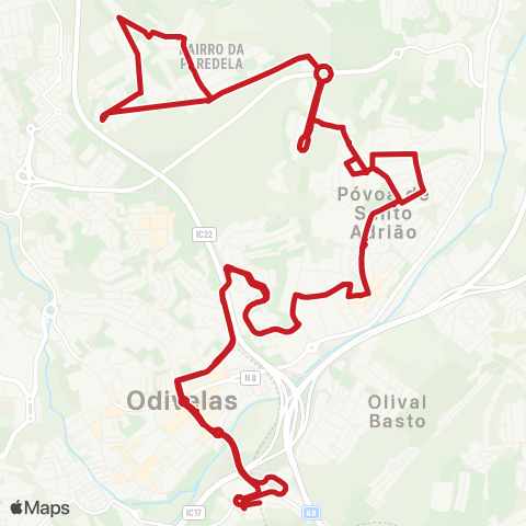 Carris Metropolitana Senhor Roubado (Metro) | Circular via Bairro Da Paradela map