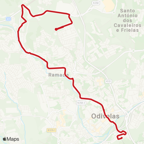 Carris Metropolitana Jardim Da Amoreira - Sr. Roubado (Metro) via Montemor map