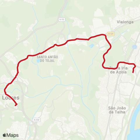 Carris Metropolitana Loures (Super.) - Santa Iria Azoia map