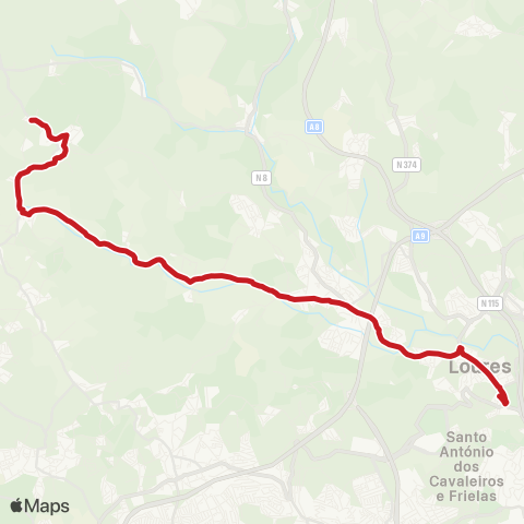 Carris Metropolitana Covas De Ferro - Loures (Centro Saude) map