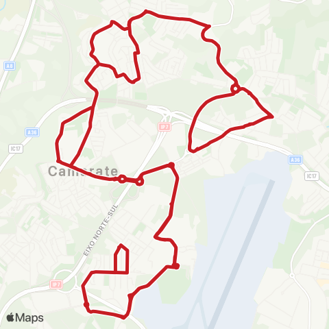 Carris Metropolitana Bairro Angola - Bairro Angola via Camarate map