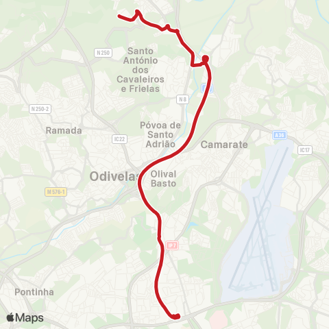 Carris Metropolitana Lisboa (C. Grande) - Loures (Urmeira) map
