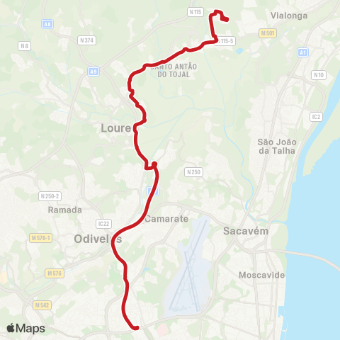 Carris Metropolitana Lisboa (C. Grande) - Zambujal map