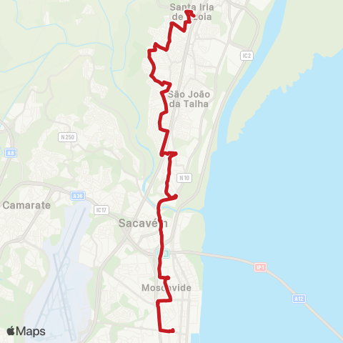 Carris Metropolitana Estação Oriente - Portela Azóia map