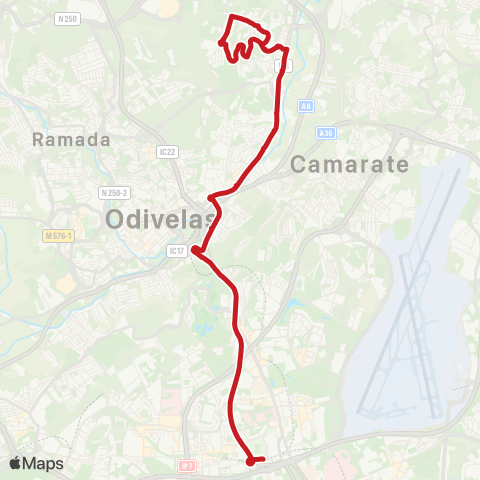 Carris Metropolitana Lisboa (C. Grande) - Sto António Cavaleiros via Cidade Nova map