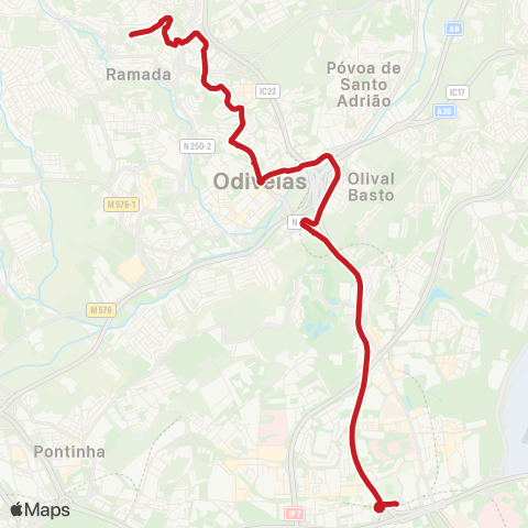 Carris Metropolitana Lisboa (C. Grande) - Ramada (Bairro Bons Dias) map