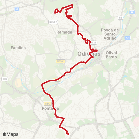 Carris Metropolitana Lisboa (C. Militar) - Serra Da Amoreira map