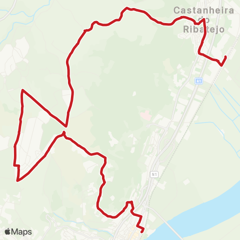 Carris Metropolitana Castanheira (Cp) - Vila Franca Xira via Loja Nova map