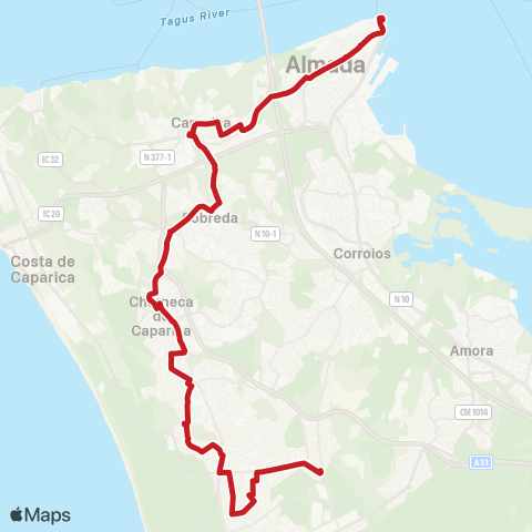 Carris Metropolitana Cacilhas (Terminal) - Marisol map