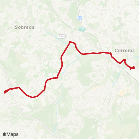 Carris Metropolitana Charneca De Caparica - Corroios (Estação) map