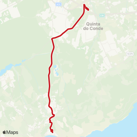 Carris Metropolitana Coina (Estação) - Sesimbra (Terminal) via Marco Do Grilo map