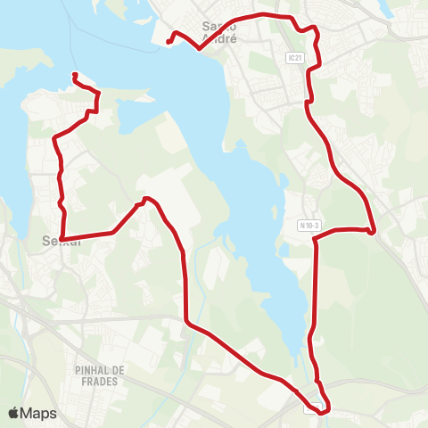 Carris Metropolitana Barreiro (Terminal) - Seixal (Terminal Fluvial) map