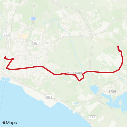 Carris Metropolitana Complexo Desportivo Vale Rosa - Setúbal (Its) map