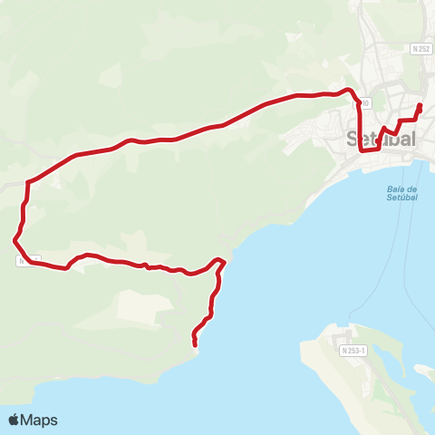 Carris Metropolitana Outão (Hospital) - Setúbal (Its) via Aldeia Grande map