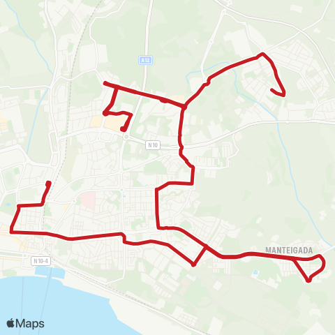 Carris Metropolitana Poço Mouro - Setúbal (Its) via Manteigadas map