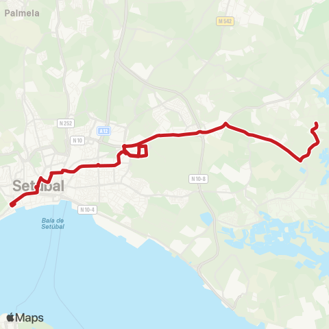 Carris Metropolitana Brejos Canes - Setúbal (Saboaria) map