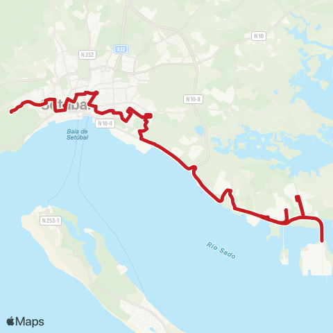 Carris Metropolitana Setúbal (Escola Viso) - Mitrena map