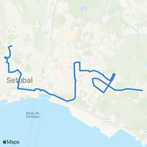 Carris Metropolitana Setúbal (Mercado 2 De Abril) - Setúbal (R. Timor) map