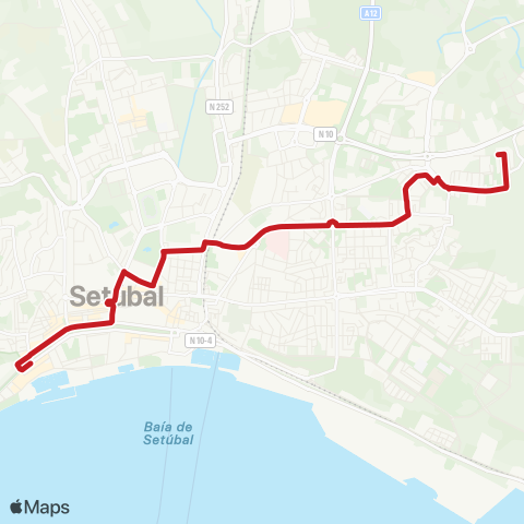Carris Metropolitana Setúbal (Saboaria) - Setúbal (Vale Cobro) map