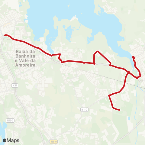 Carris Metropolitana Lavradio - Pinhal Do Forno map