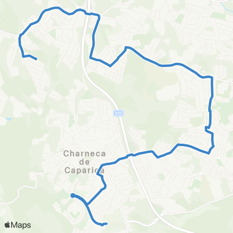 Carris Metropolitana Charneca De Caparica - Lazarim (Casalinho Da Rosa) map