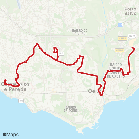 Carris Metropolitana Oeiras Parque - Parede (Terminal) map