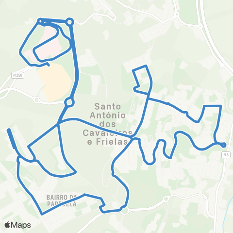 Carris Metropolitana Santo António Dos Cavaleiros | Circular via Cidade Nova map