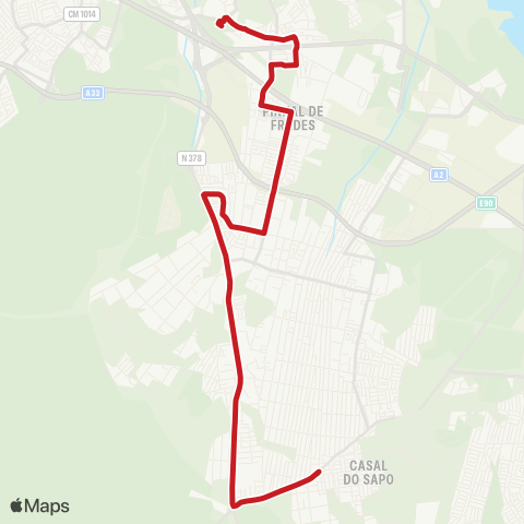 Carris Metropolitana Casal Do Sapo - Fogueteiro (Estação) map