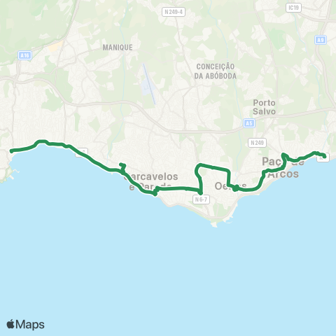 Carris Metropolitana Cascais - Caxias map