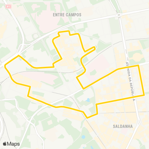 Carris Sete Rios / circulação Campo Pequeno map