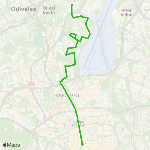 Carris Campo Grande (Metro) - Galinheiras map