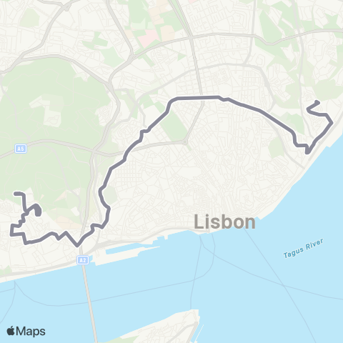 Carris B. Madre Deus - Pólo Univ. Ajuda map